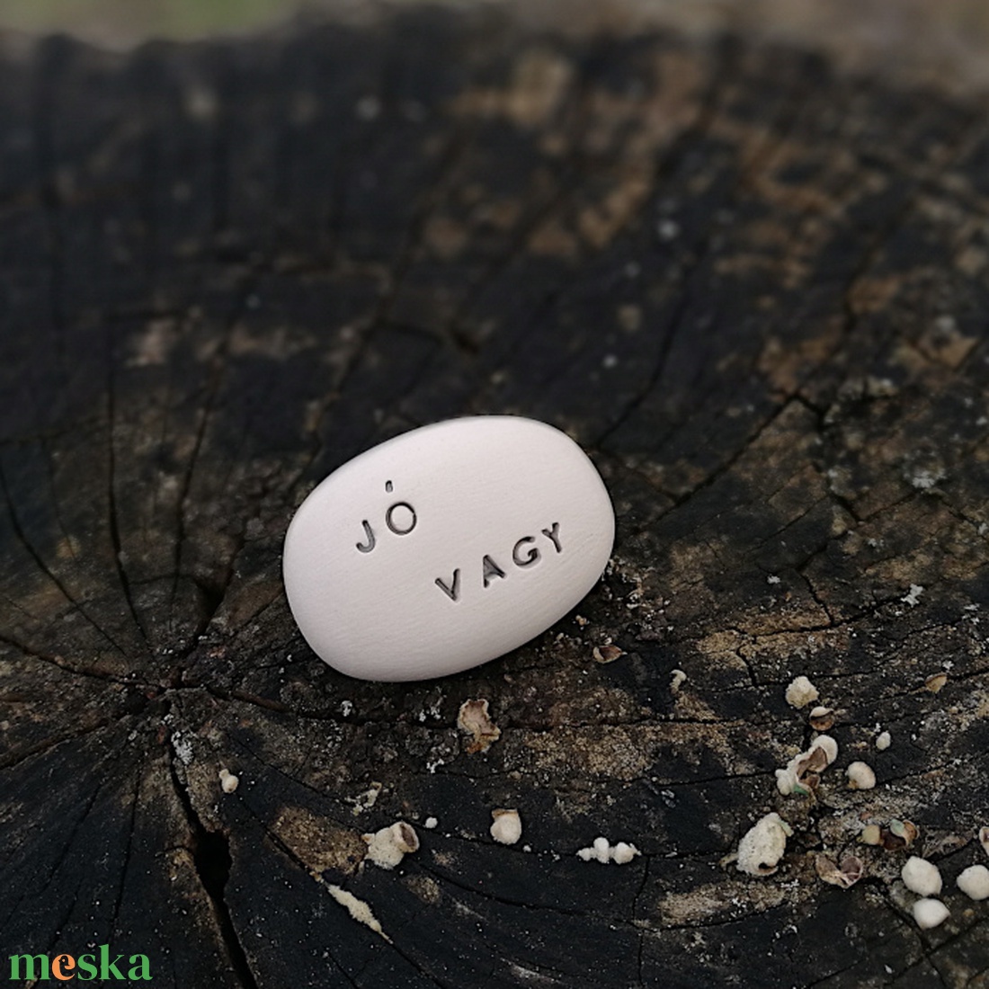 JÓ VAGY - Kerámia Varázskavics üzenettel, motivációs felirattal - esküvő - emlék & ajándék - köszönőajándék - Meska.hu