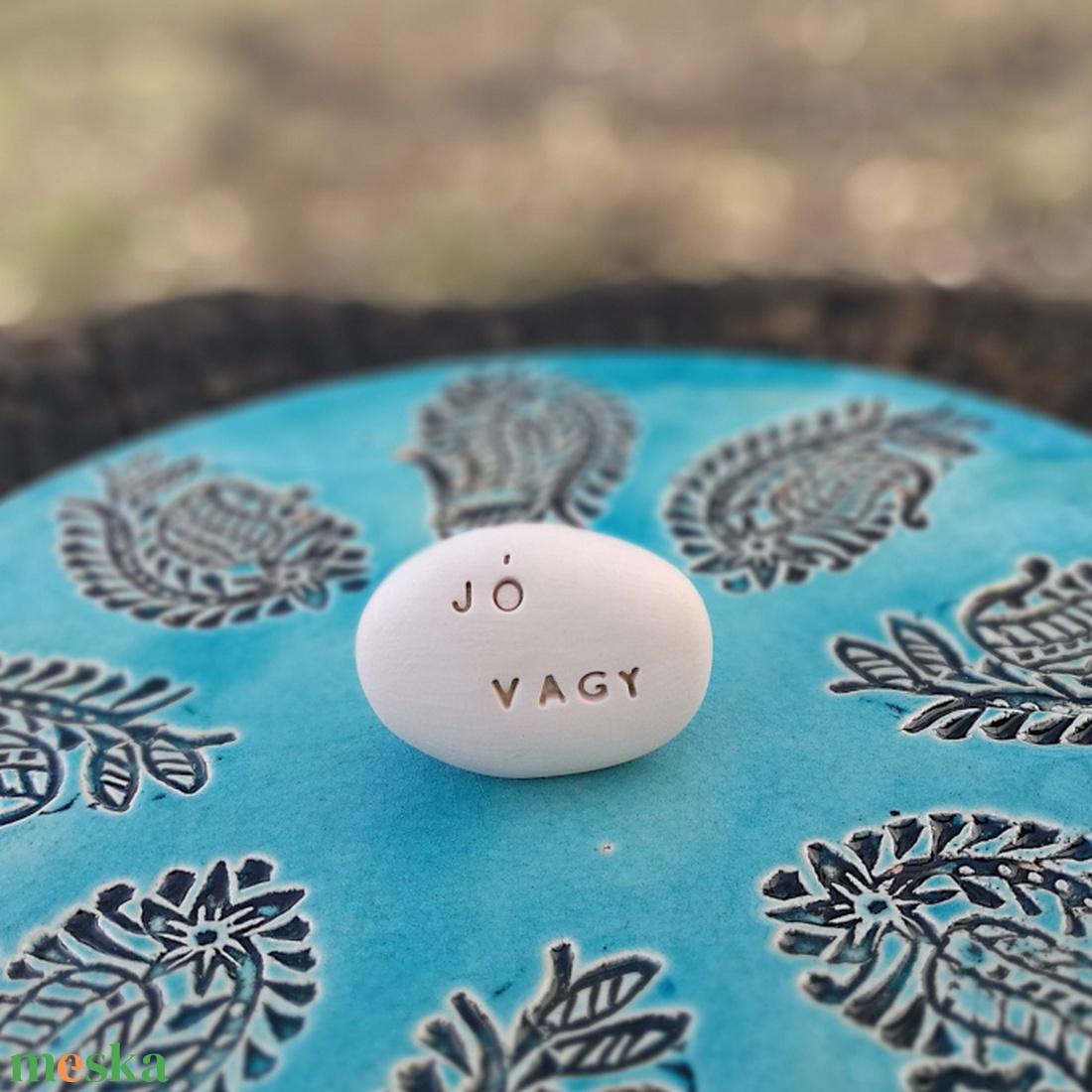 JÓ VAGY - Kerámia Varázskavics üzenettel, motivációs felirattal - esküvő - emlék & ajándék - köszönőajándék - Meska.hu