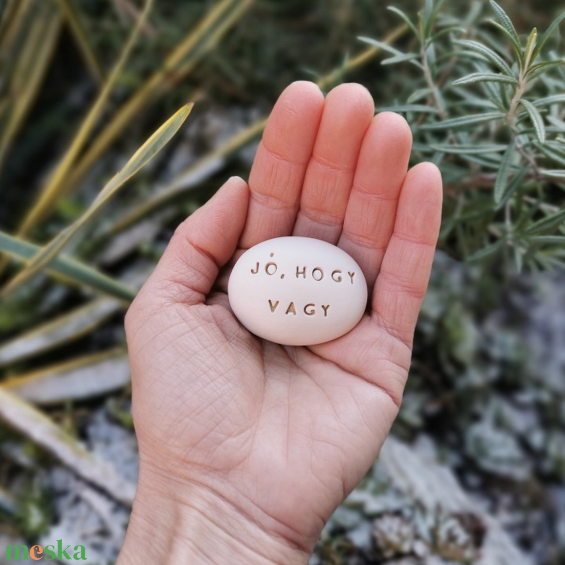 JÓ, HOGY VAGY - Kerámia Varázskavics üzenettel, motivációs felirattal - esküvő - emlék & ajándék - köszönőajándék - Meska.hu