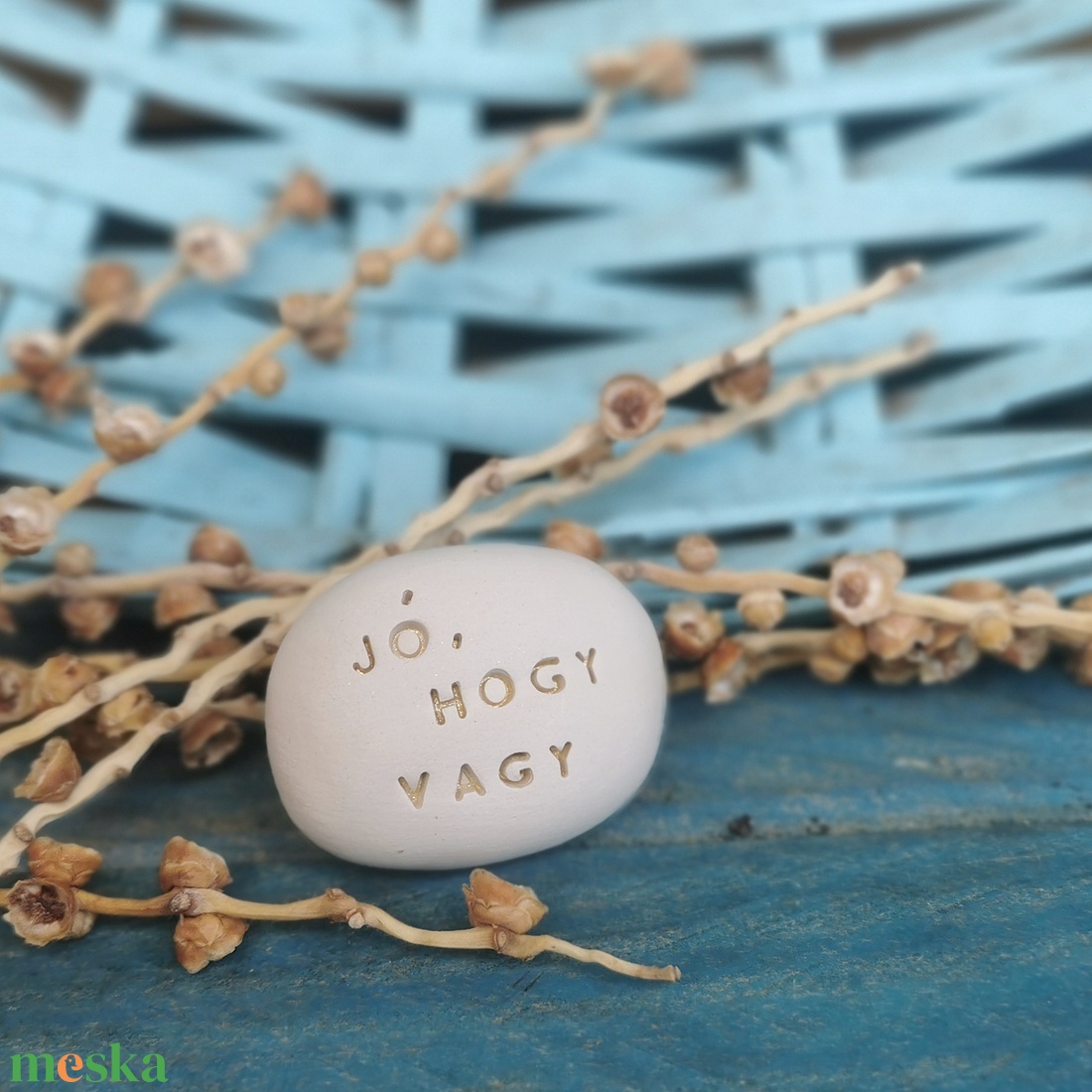 JÓ, HOGY VAGY - Kerámia Varázskavics üzenettel, motivációs felirattal - esküvő - emlék & ajándék - köszönőajándék - Meska.hu
