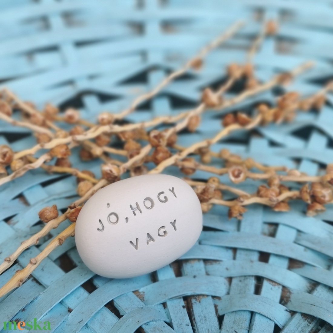 JÓ, HOGY VAGY - Kerámia Varázskavics üzenettel, motivációs felirattal - esküvő - emlék & ajándék - köszönőajándék - Meska.hu