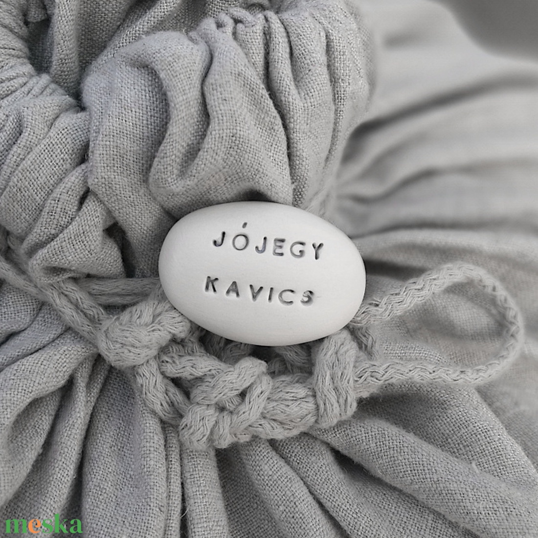 JÓJEGY KAVICS - Kerámia Varázskavics üzenettel, motivációs felirattal - esküvő - emlék & ajándék - köszönőajándék - Meska.hu