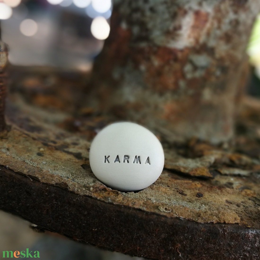 KARMA - Kerámia Varázskavics üzenettel, motivációs felirattal - esküvő - emlék & ajándék - köszönőajándék - Meska.hu