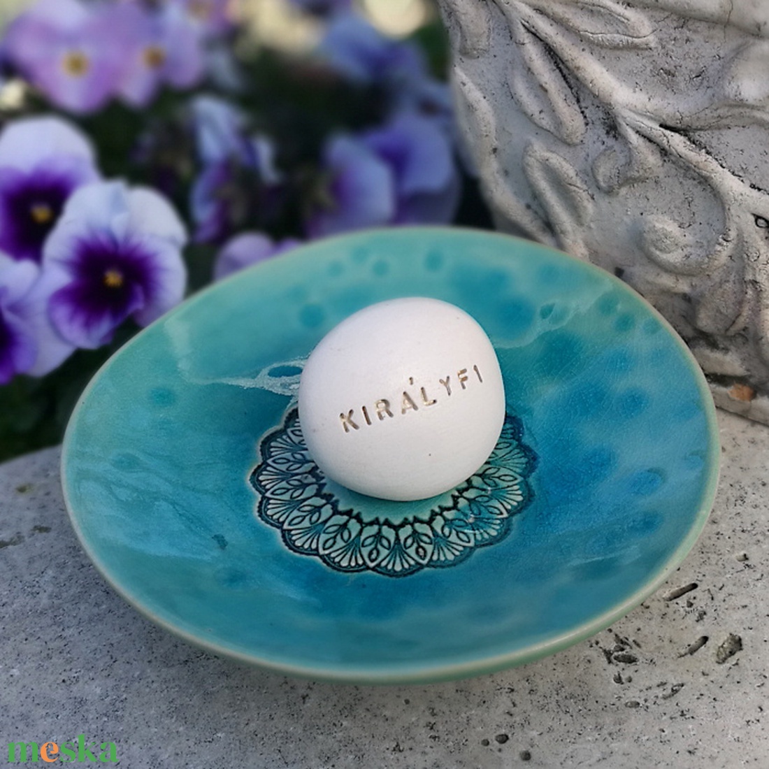 KIRÁLYFI - Kerámia Varázskavics kedves üzenetekkel, motivációkkal - esküvő - emlék & ajándék - nászajándék - nászajándék gyűjtők - Meska.hu