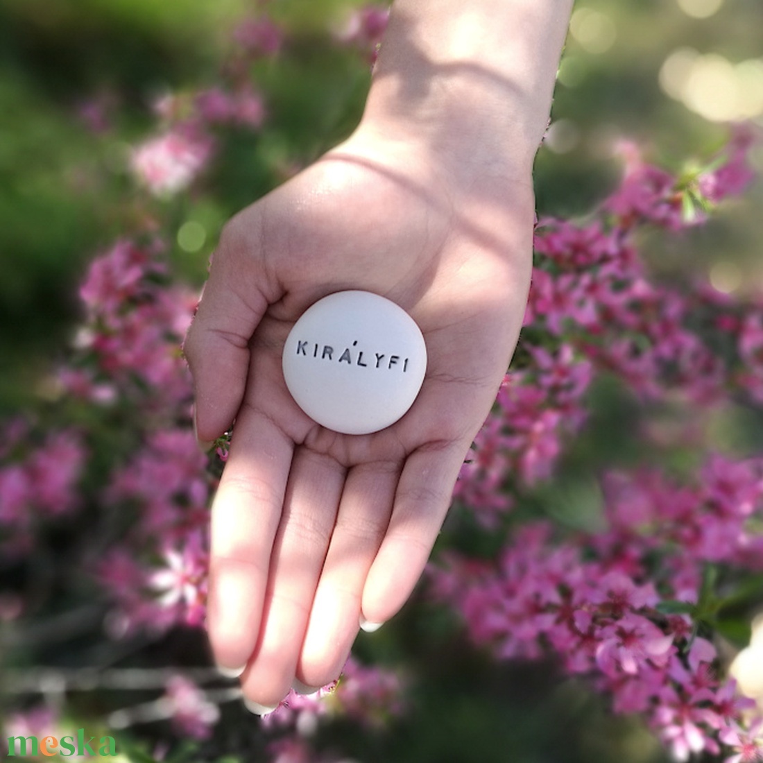 KIRÁLYFI - Kerámia Varázskavics kedves üzenetekkel, motivációkkal - esküvő - emlék & ajándék - nászajándék - nászajándék gyűjtők - Meska.hu