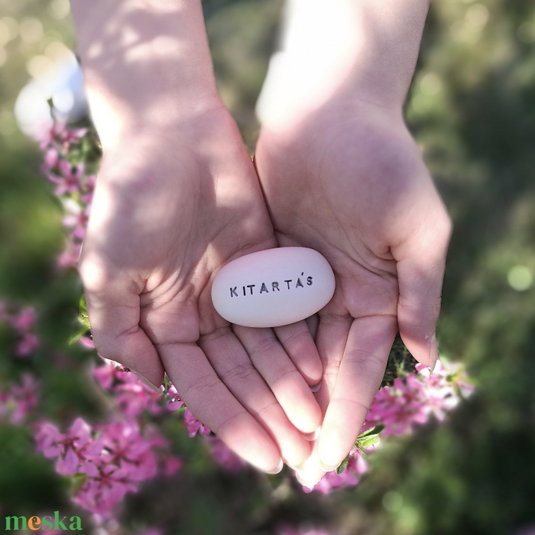 KITARTÁS - Kerámia Varázskavics üzenettel, motivációs felirattal - esküvő - emlék & ajándék - köszönőajándék - Meska.hu