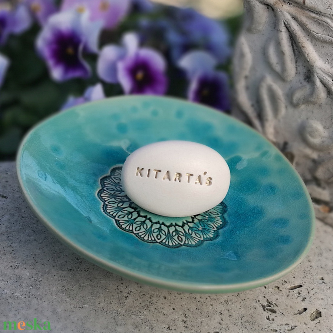 KITARTÁS - Kerámia Varázskavics üzenettel, motivációs felirattal - esküvő - emlék & ajándék - köszönőajándék - Meska.hu