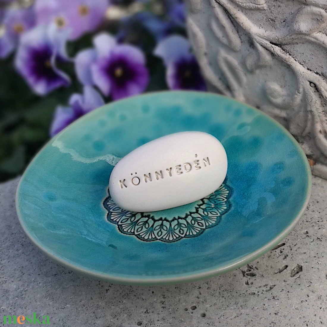 KÖNNYEDÉN - Kerámia Varázskavics üzenettel, motivációs felirattal - esküvő - emlék & ajándék - köszönőajándék - Meska.hu
