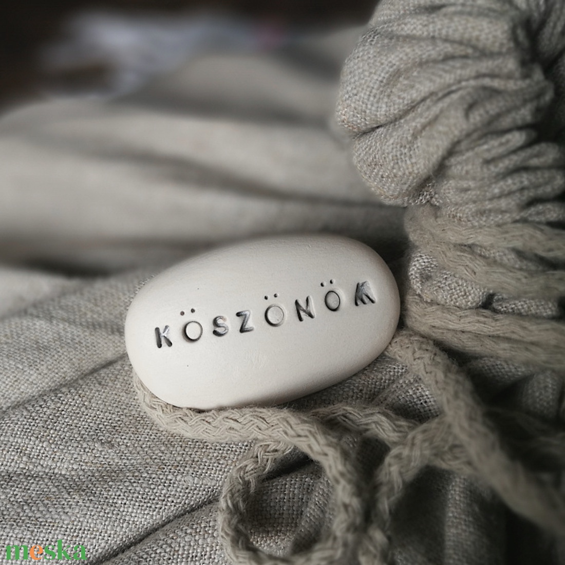 KÖSZÖNÖM - Kerámia Varázskavics üzenettel, motivációs felirattal - esküvő - emlék & ajándék - köszönőajándék - Meska.hu