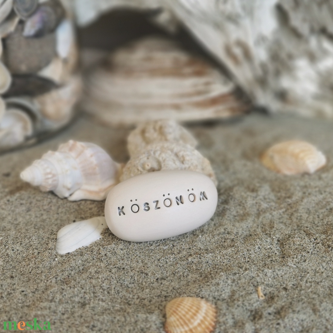 KÖSZÖNÖM - Kerámia Varázskavics üzenettel, motivációs felirattal - esküvő - emlék & ajándék - köszönőajándék - Meska.hu