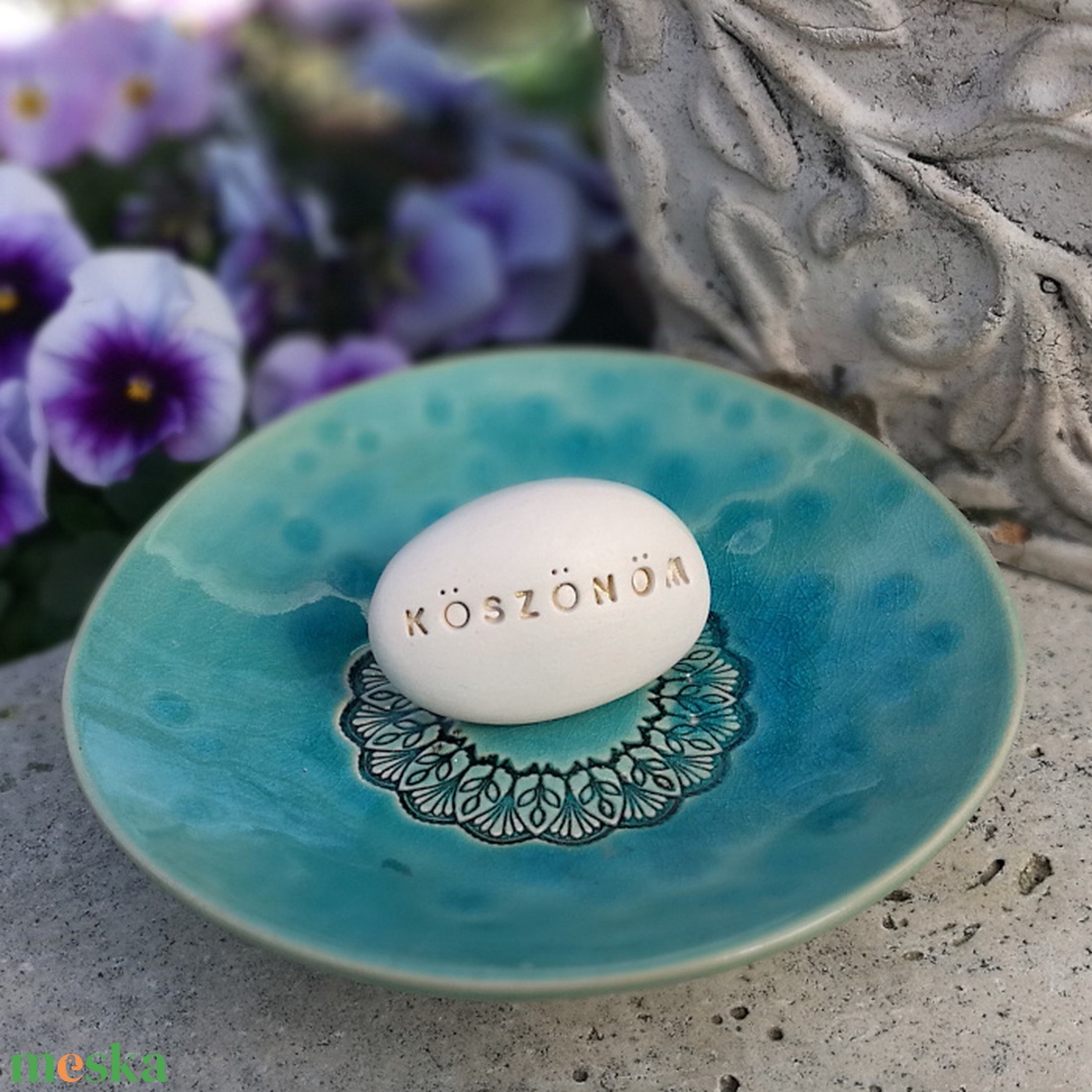 KÖSZÖNÖM - Kerámia Varázskavics üzenettel, motivációs felirattal - esküvő - emlék & ajándék - köszönőajándék - Meska.hu