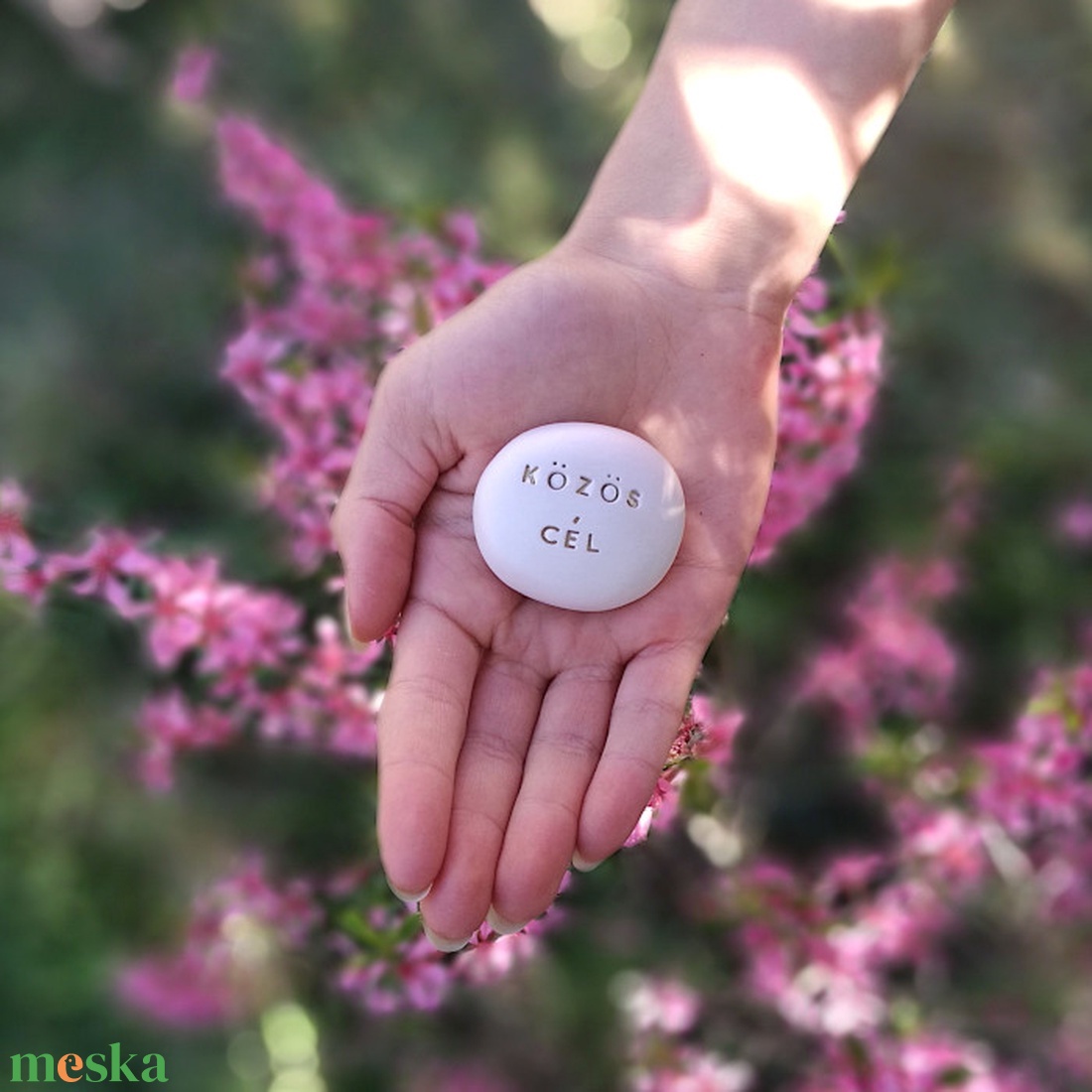 KÖZÖS CÉL - Kerámia Varázskavics kedves üzenetekkel, motivációkkal - esküvő - emlék & ajándék - nászajándék - nászajándék gyűjtők - Meska.hu