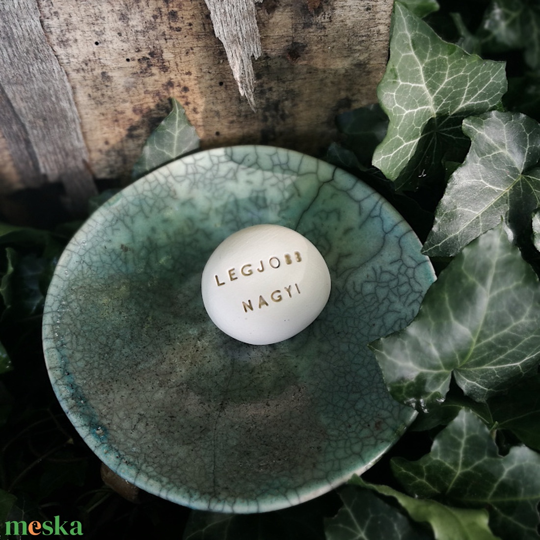 LEGJOBB NAGYI - Kerámia Varázskavics üzenettel, motivációs felirattal - esküvő - emlék & ajándék - köszönőajándék - Meska.hu