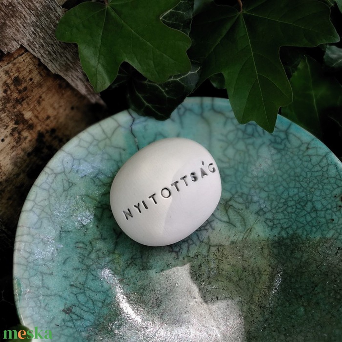 NYITOTTSÁG - Kerámia Varázskavics üzenettel, motivációs felirattal - esküvő - emlék & ajándék - köszönőajándék - Meska.hu