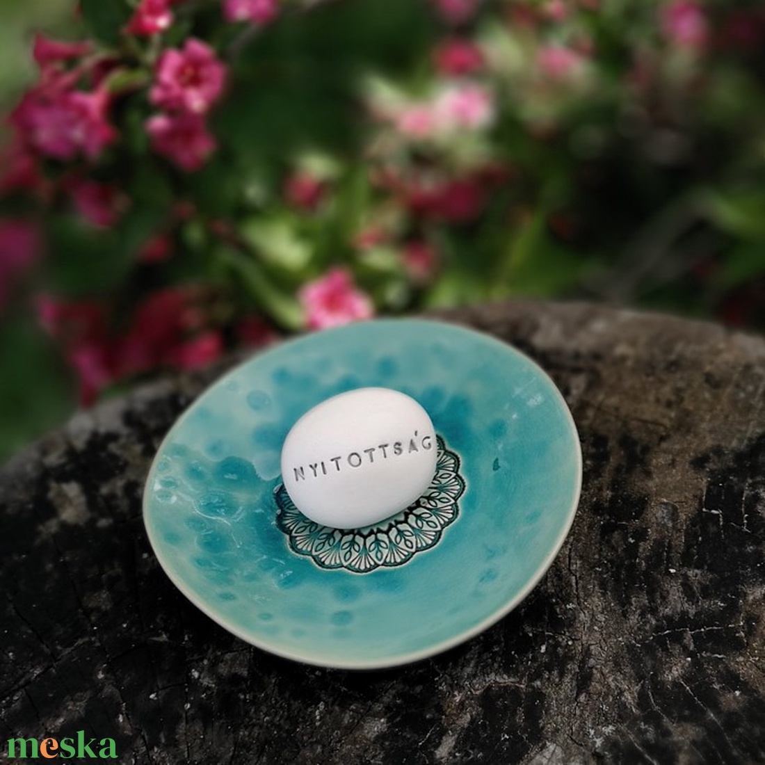 NYITOTTSÁG - Kerámia Varázskavics üzenettel, motivációs felirattal - esküvő - emlék & ajándék - köszönőajándék - Meska.hu