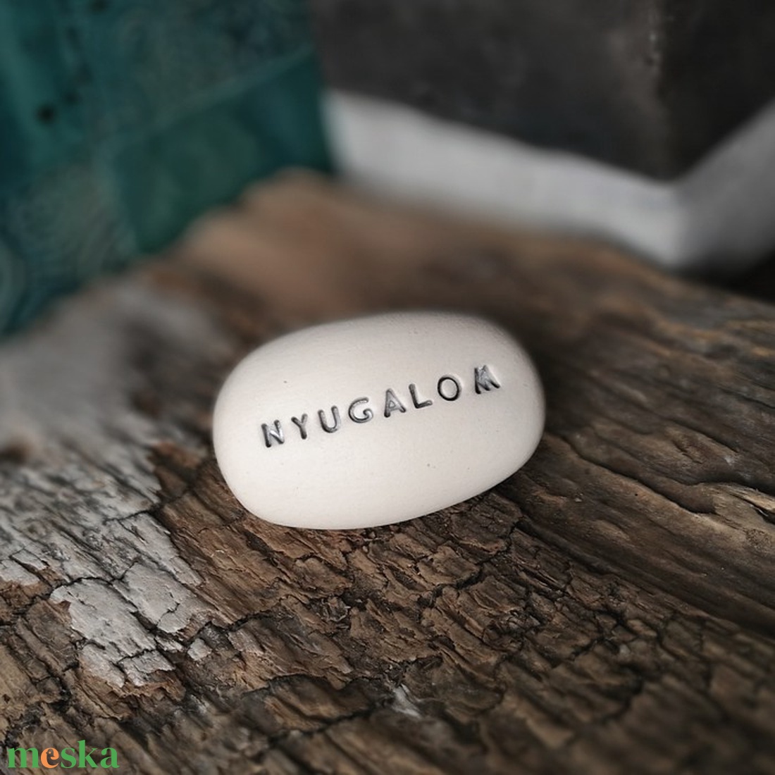 NYUGALOM - Kerámia Varázskavics üzenettel, motivációs felirattal - esküvő - emlék & ajándék - köszönőajándék - Meska.hu