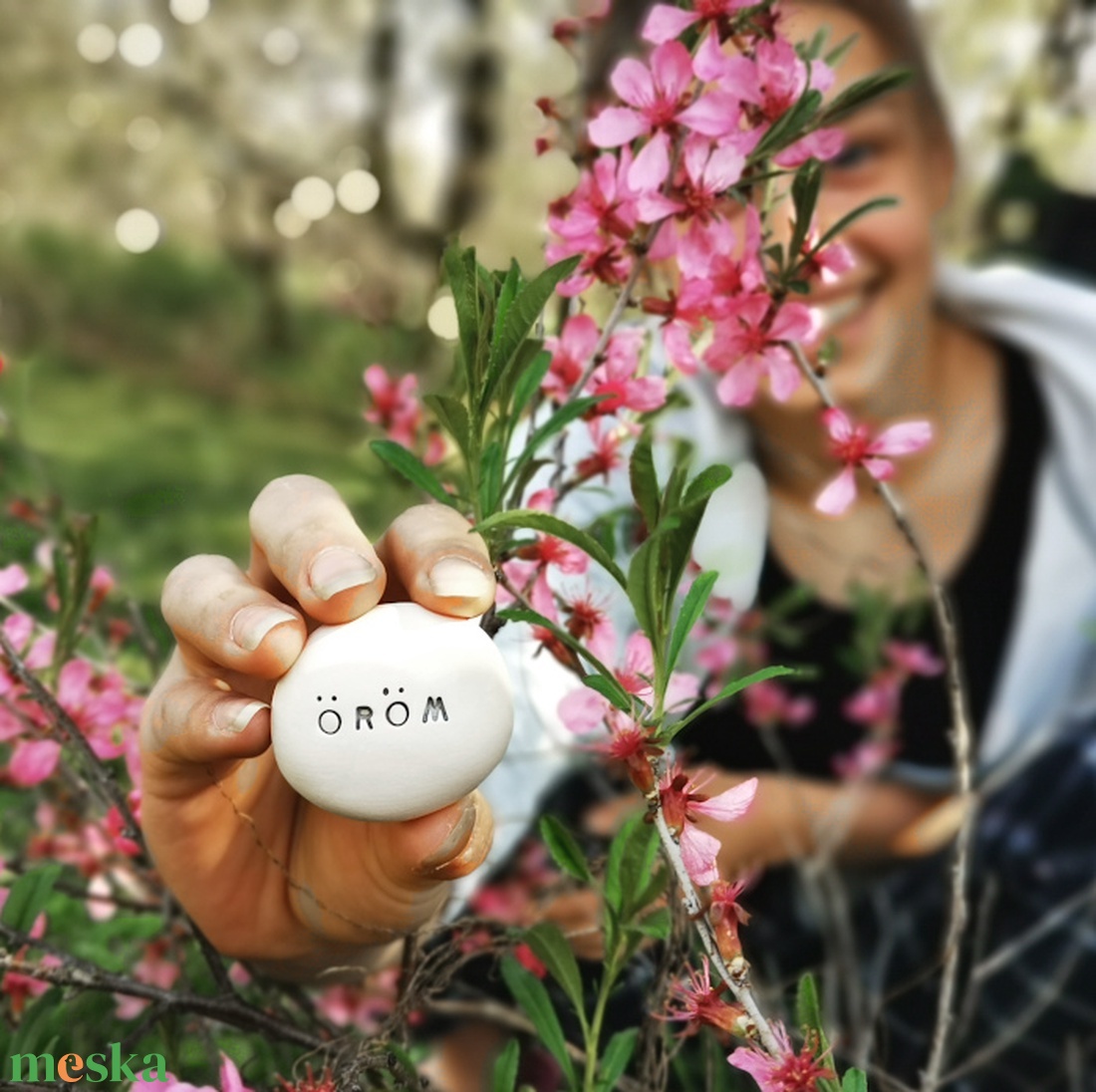 ÖRÖM - Kerámia Varázskavics pozitív üzenettel, kedves emlék, ajándék minden alkalomra - esküvő - emlék & ajándék - köszönőajándék - Meska.hu