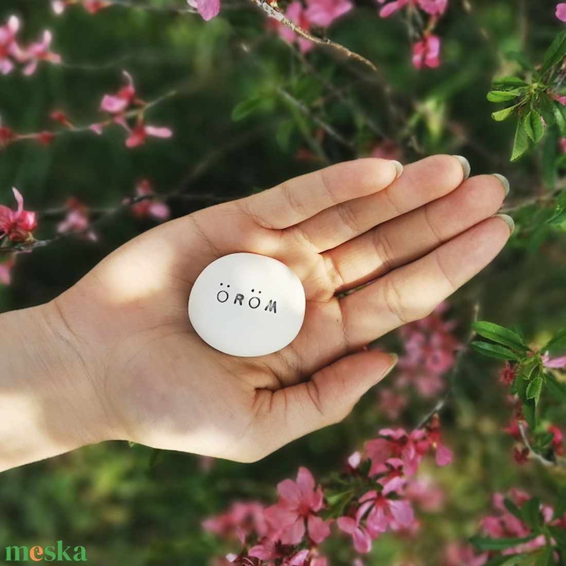 ÖRÖM - Kerámia Varázskavics pozitív üzenettel, kedves emlék, ajándék minden alkalomra - esküvő - emlék & ajándék - köszönőajándék - Meska.hu