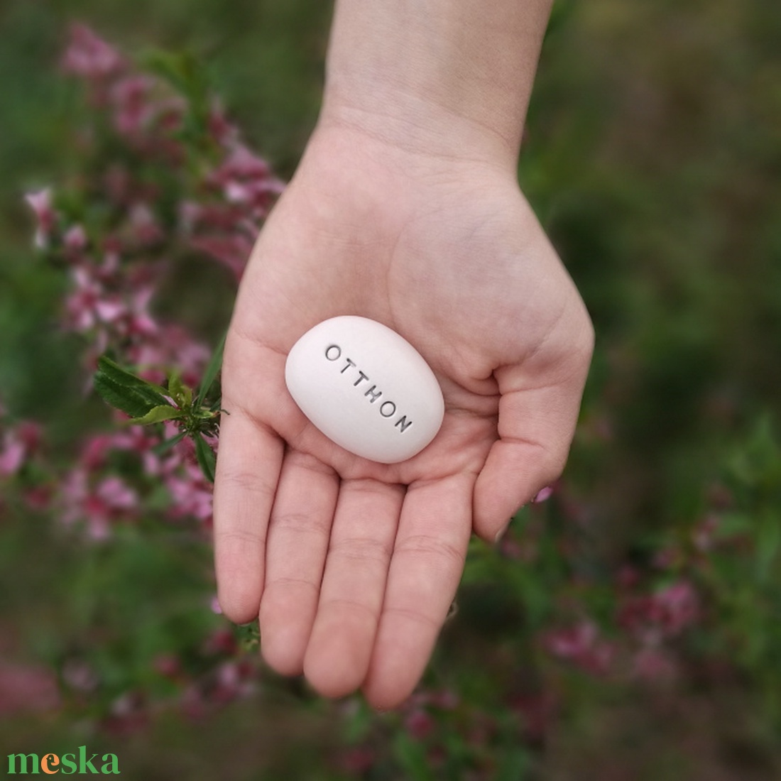 OTTHON - Kerámia Varázskavics üzenettel, motivációs felirattal - esküvő - emlék & ajándék - köszönőajándék - Meska.hu