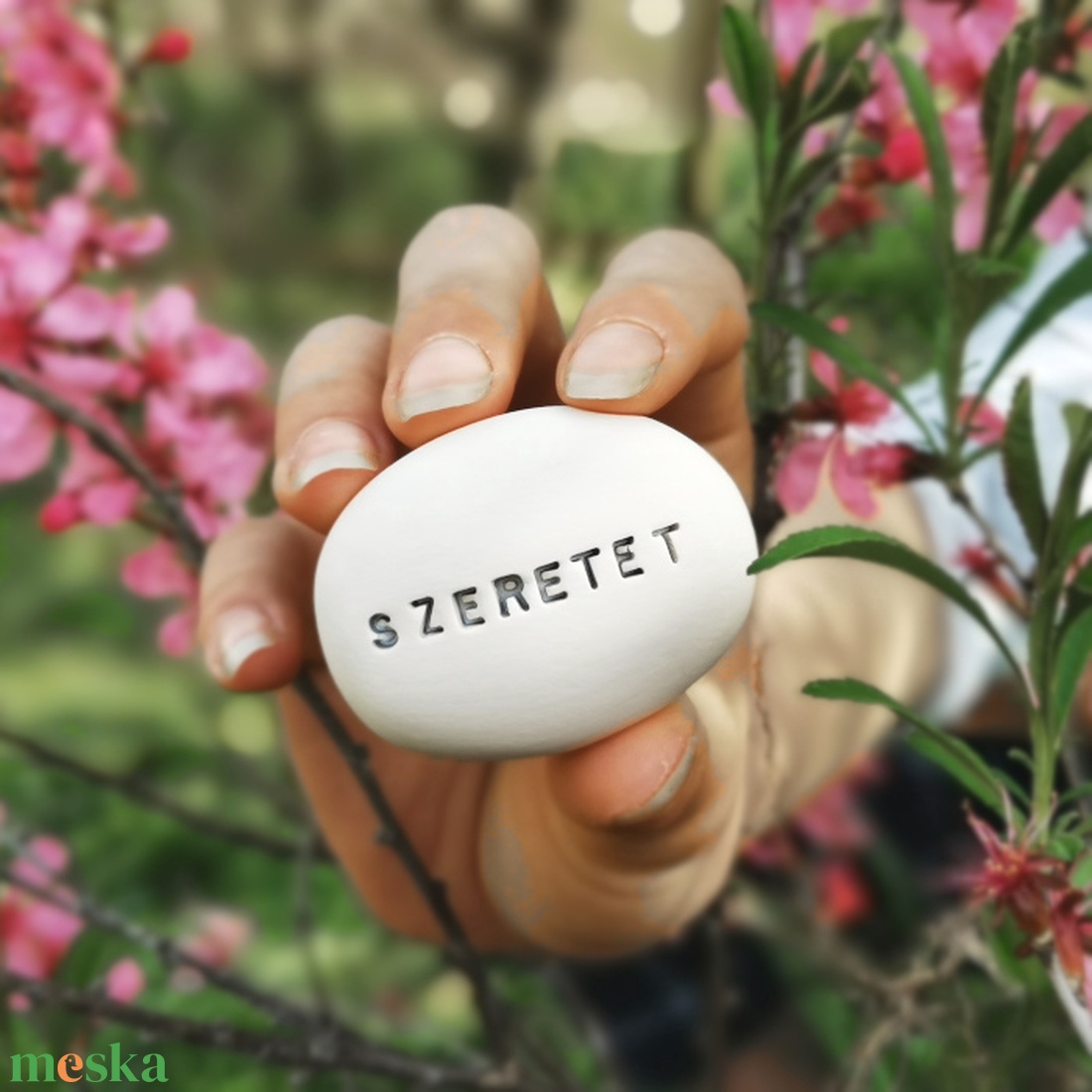 SZERETET - Kerámia Varázskavics kedves üzenetekkel, motivációkkal - esküvő - emlék & ajándék - nászajándék - nászajándék gyűjtők - Meska.hu