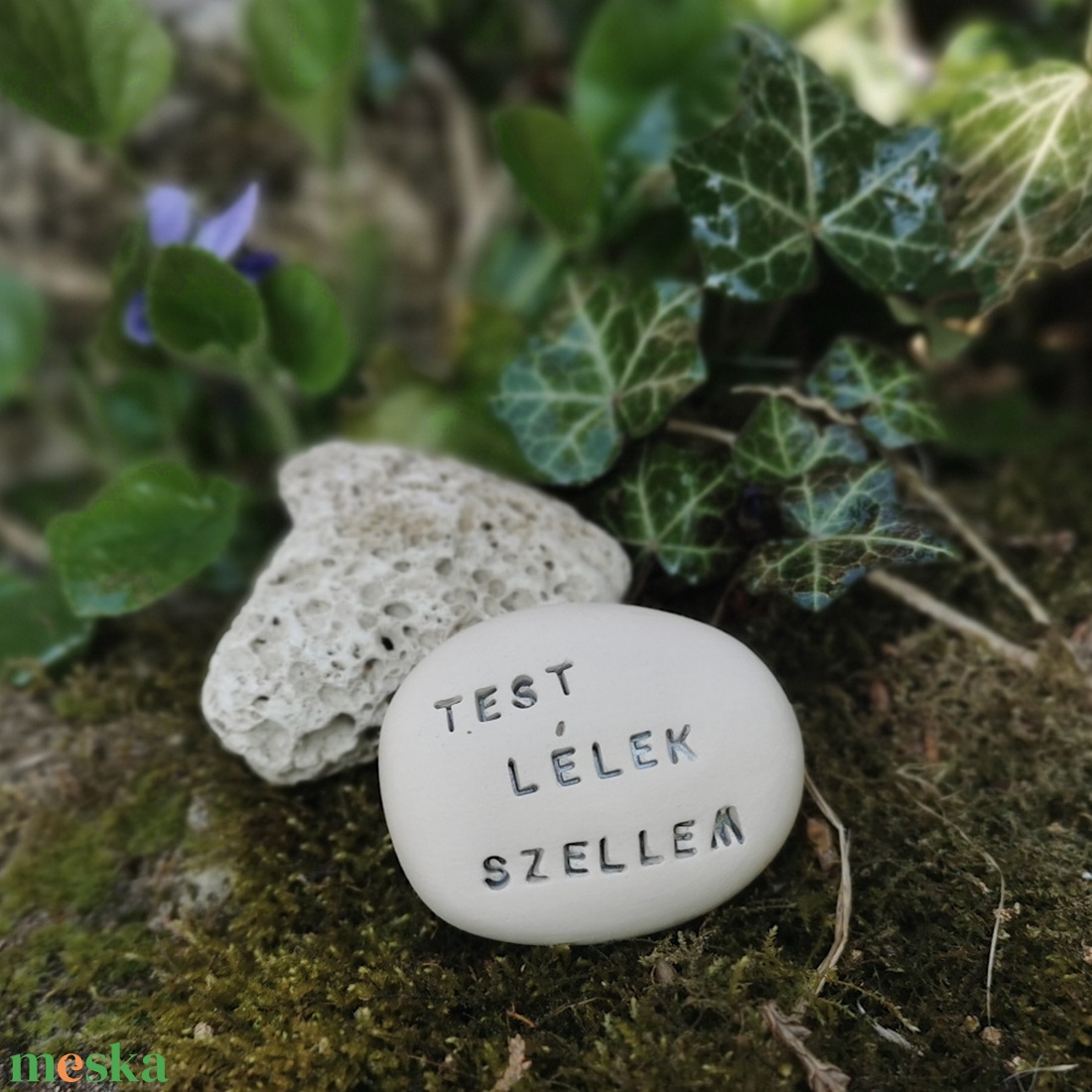TEST, LÉLEK, SZELLEM - Kerámia Varázskavics kedves üzenetekkel, motivációkkal - esküvő - emlék & ajándék - nászajándék - nászajándék gyűjtők - Meska.hu