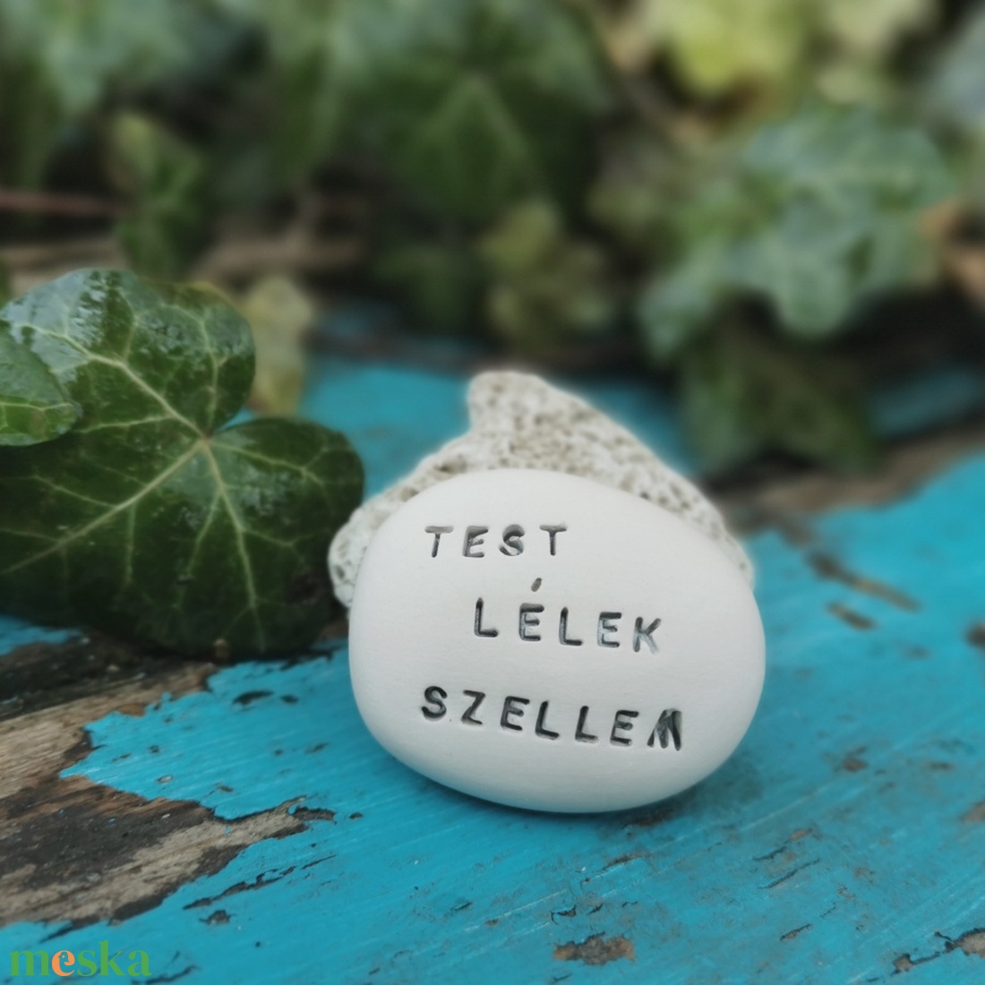 TEST, LÉLEK, SZELLEM - Kerámia Varázskavics kedves üzenetekkel, motivációkkal - esküvő - emlék & ajándék - nászajándék - nászajándék gyűjtők - Meska.hu