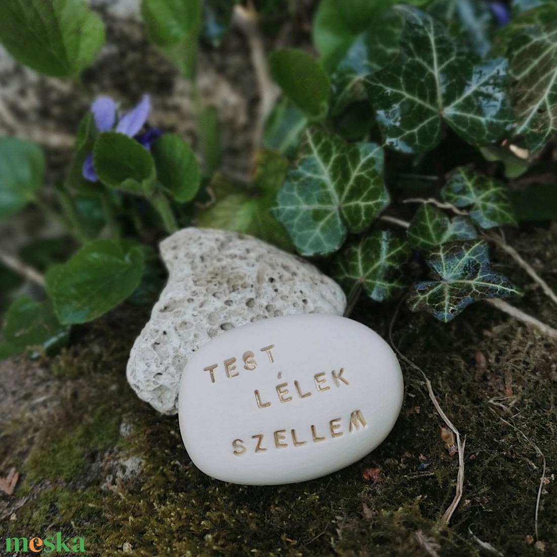 TEST, LÉLEK, SZELLEM - Kerámia Varázskavics kedves üzenetekkel, motivációkkal - esküvő - emlék & ajándék - nászajándék - nászajándék gyűjtők - Meska.hu