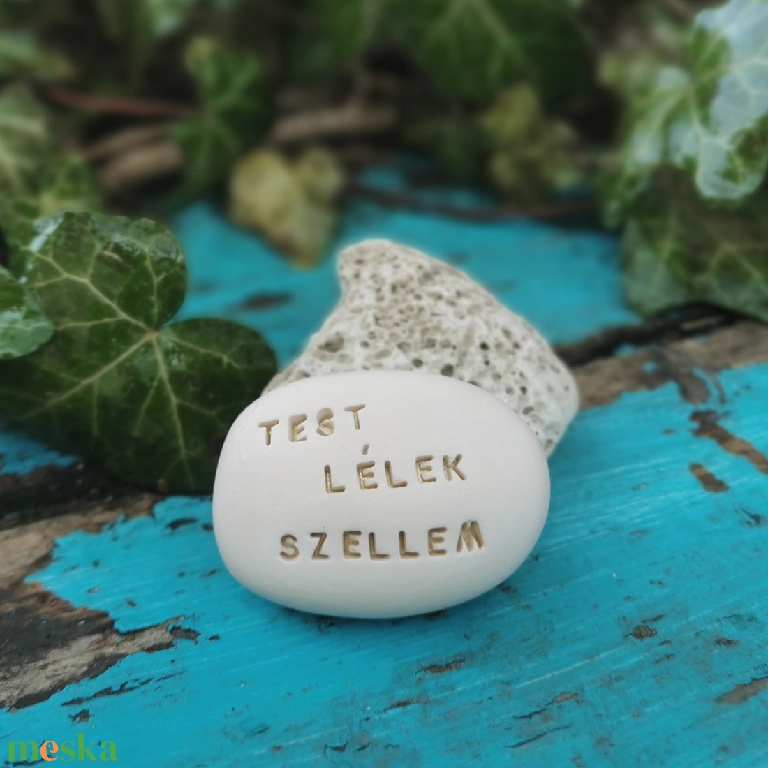 TEST, LÉLEK, SZELLEM - Kerámia Varázskavics kedves üzenetekkel, motivációkkal - esküvő - emlék & ajándék - nászajándék - nászajándék gyűjtők - Meska.hu