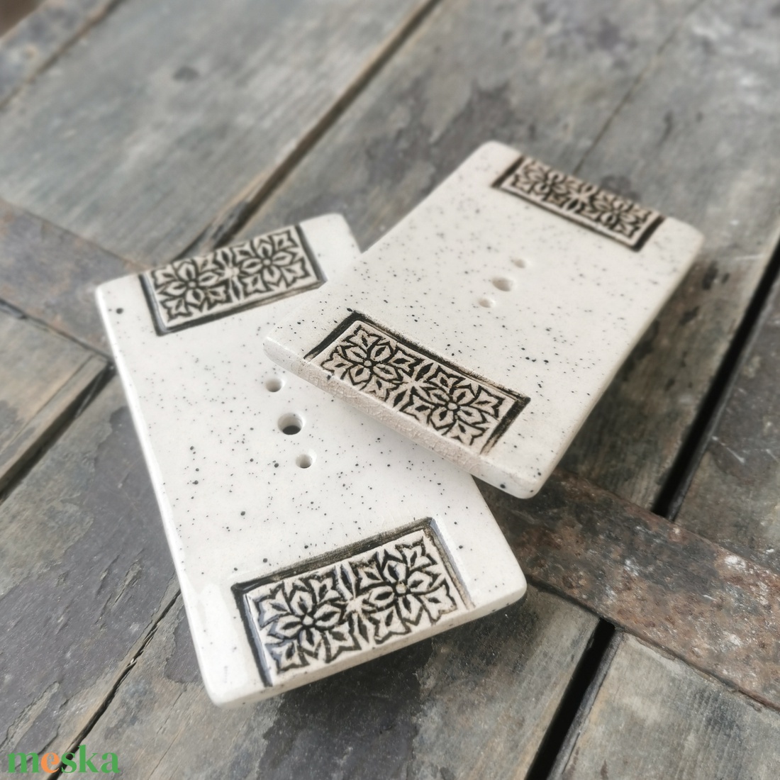 Kerámia szappantartó - krémfehér natúr színvilág - otthon & életmód - fürdőszoba - szappantartó - Meska.hu