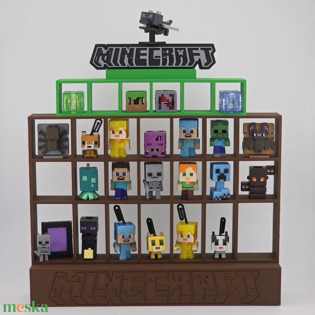 Minecraft Kinder Joy figura tartó állvány ajándék figuratalppal - otthon & életmód - tárolás & rendszerezés - íróasztali tároló - Meska.hu