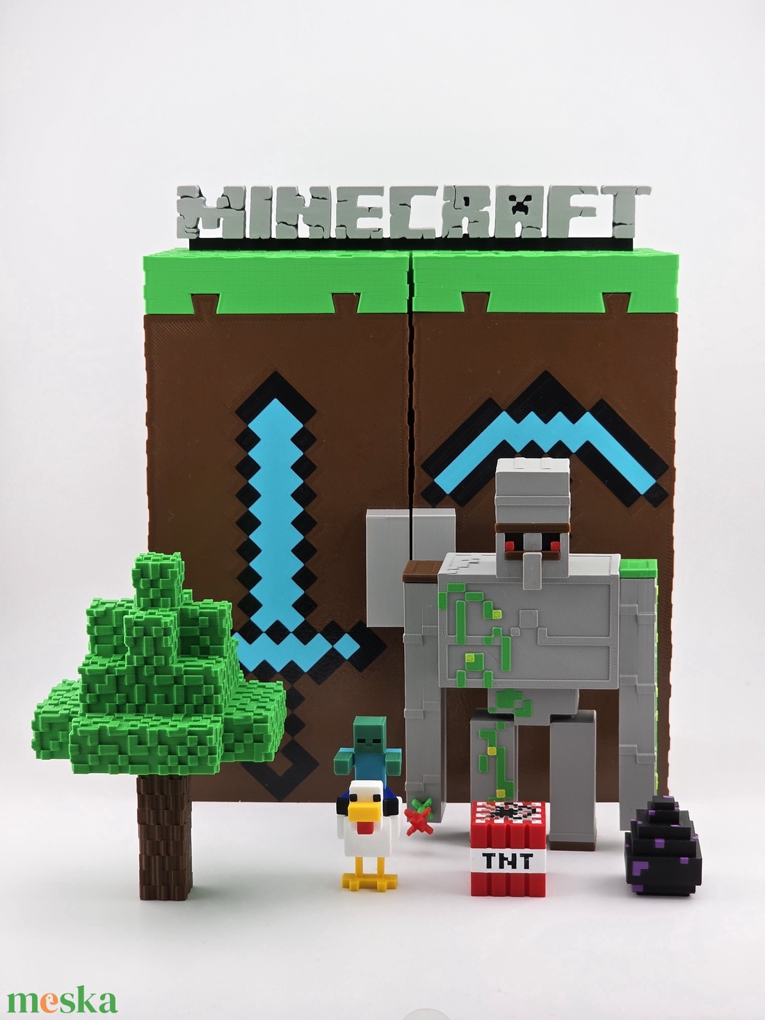 Minecraft Kinder Joy figuratartó állvány - otthon & életmód - tárolás & rendszerezés - íróasztali tároló - Meska.hu