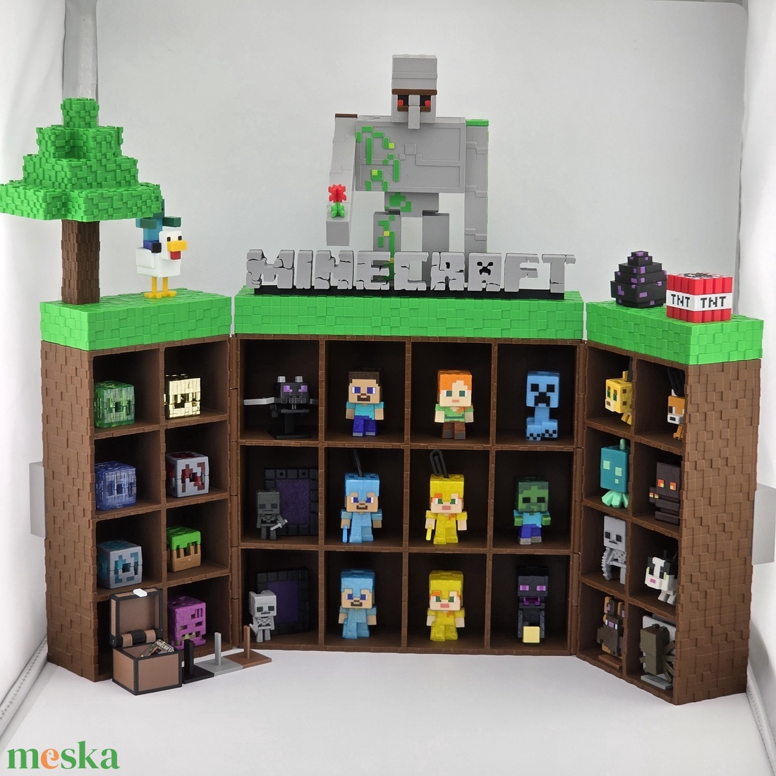Minecraft Kinder Joy figuratartó állvány - otthon & életmód - tárolás & rendszerezés - íróasztali tároló - Meska.hu
