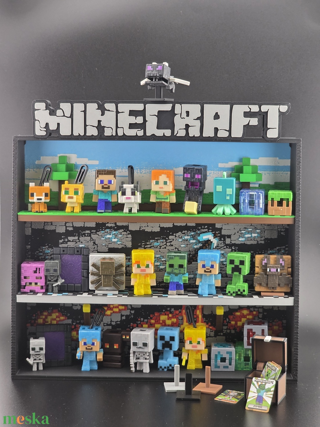 Minecraft Kinder Joy figuratartó - otthon & életmód - tárolás & rendszerezés - íróasztali tároló - Meska.hu