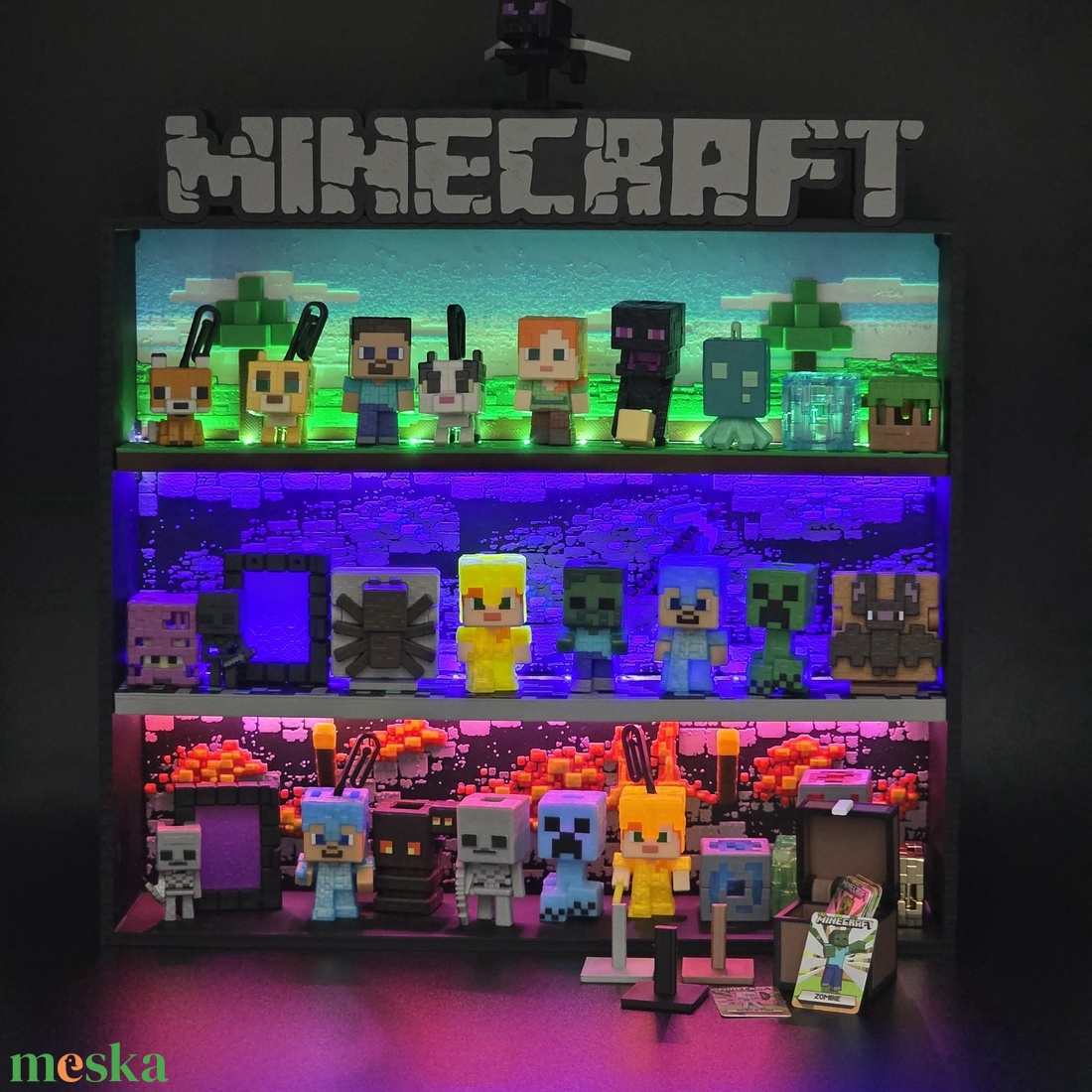 Minecraft Kinder Joy figuratartó - otthon & életmód - tárolás & rendszerezés - íróasztali tároló - Meska.hu