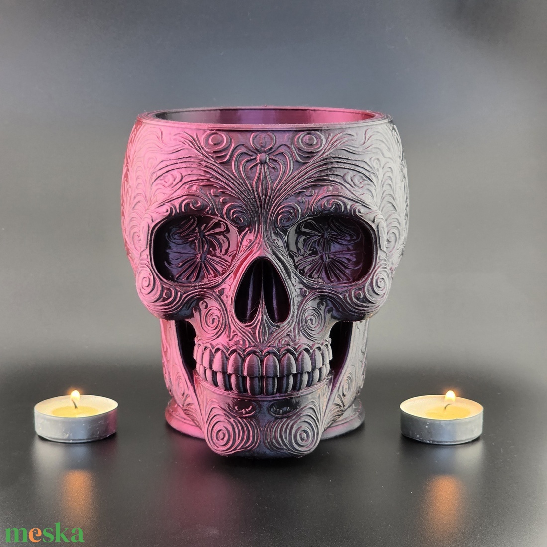 Halloween dekoráció - Koponya cukorkatartó - otthon & életmód - dekoráció - halloween - halloweeni cukorkagyűjtők és cukorkatartók - Meska.hu