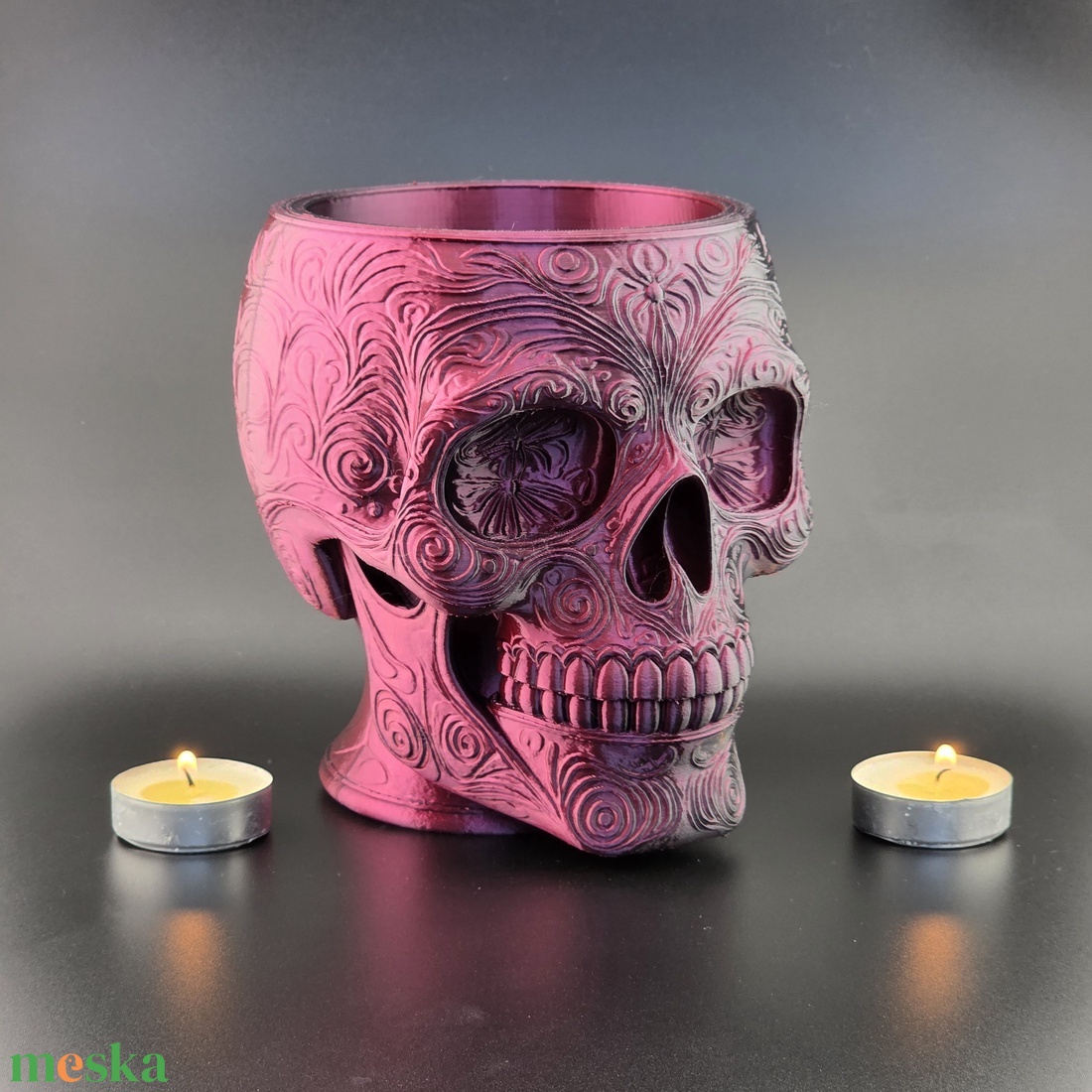 Halloween dekoráció - Koponya cukorkatartó - otthon & életmód - dekoráció - halloween - halloweeni cukorkagyűjtők és cukorkatartók - Meska.hu