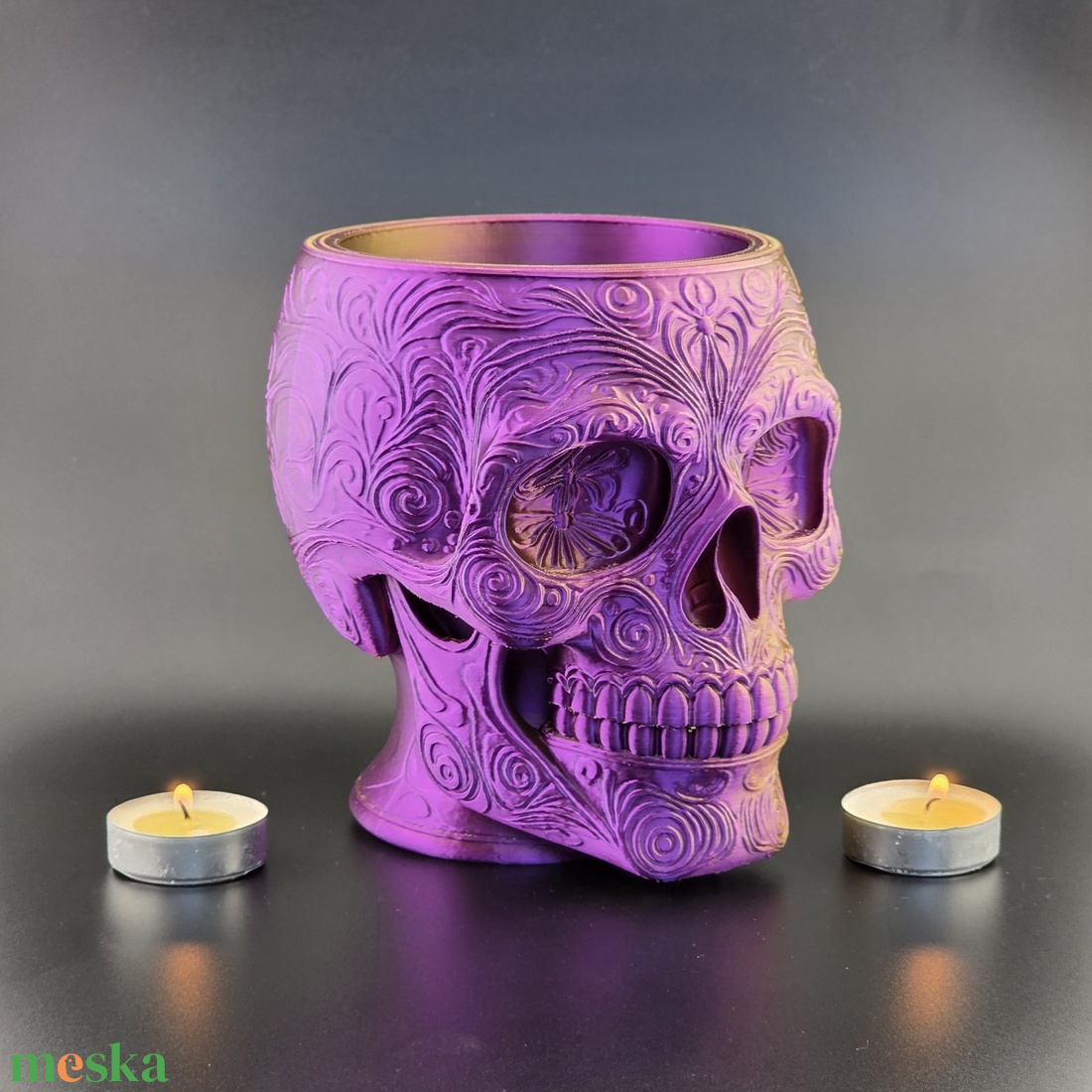 Halloween dekoráció - Koponya cukorkatartó - otthon & életmód - dekoráció - halloween - halloweeni cukorkagyűjtők és cukorkatartók - Meska.hu