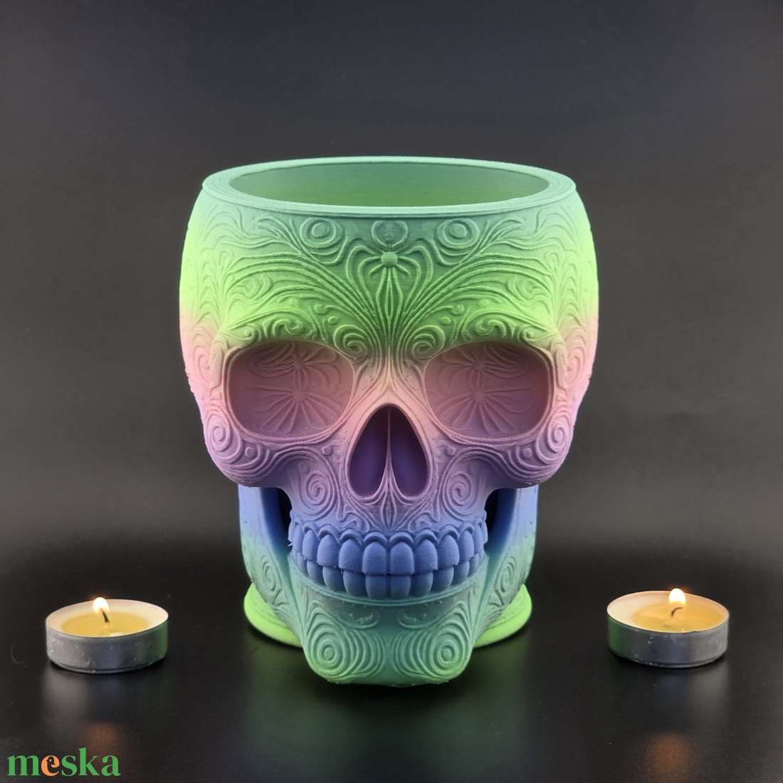 Halloween dekoráció - Koponya cukorkatartó - otthon & életmód - dekoráció - asztal és polc dekoráció - dekorációs tál, tartó - Meska.hu