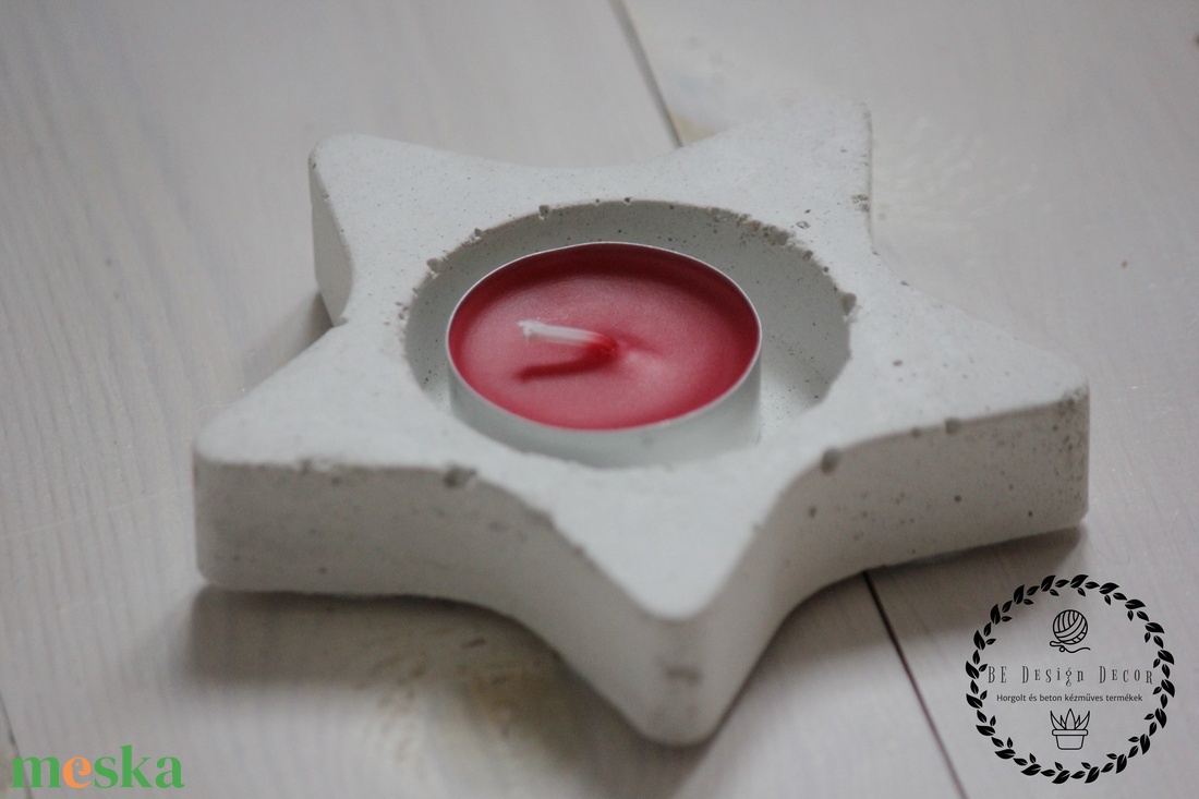 Beton csillag mécsestartó - otthon & életmód - gyertya, illat, aroma - mécses és mécsestartó - Meska.hu