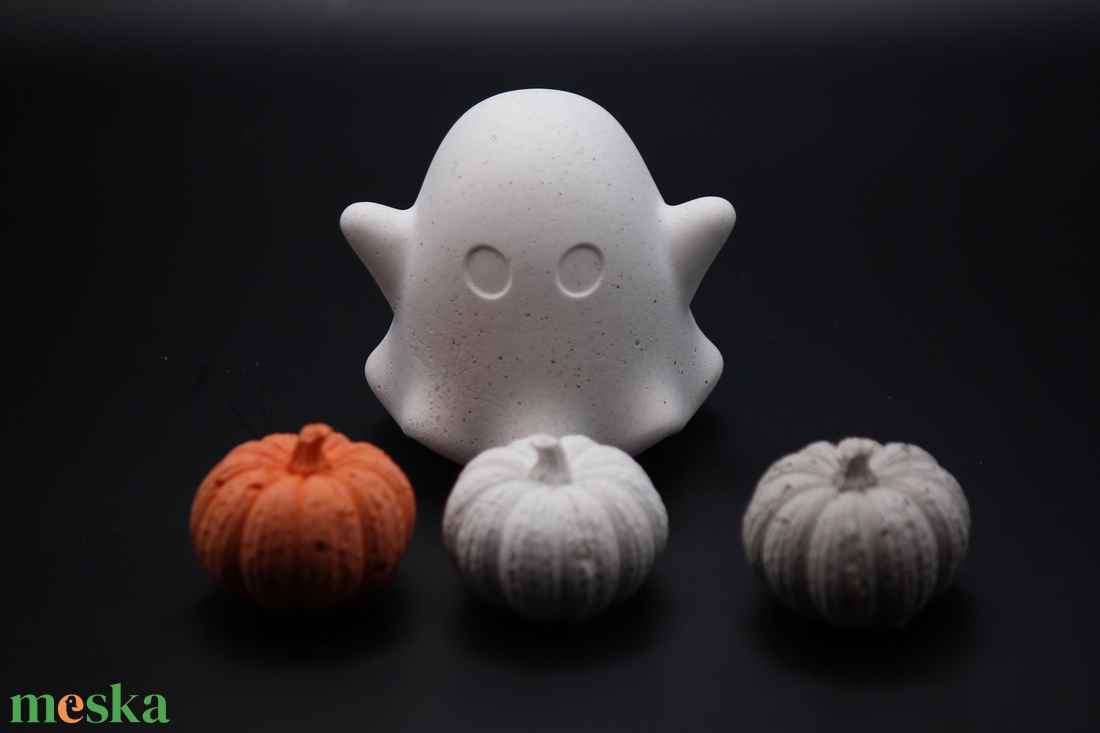 Halloween mini beton tök - otthon & életmód - dekoráció - halloween - halloweeni dekoráció - Meska.hu