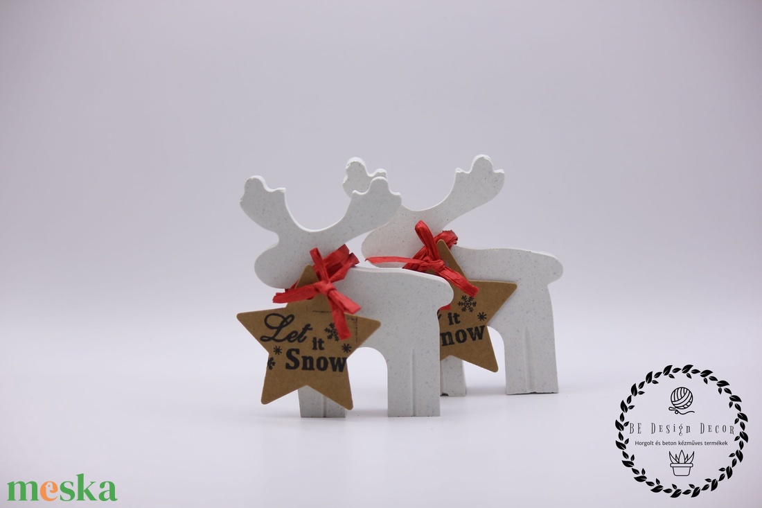 Karácsonyi Beton Szarvas  - karácsony - karácsonyi lakásdekoráció - ünnepi asztaldekoráció - Meska.hu