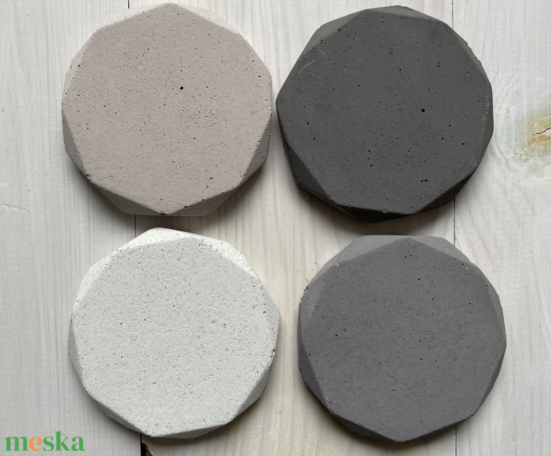 Beton poháralátét szett - otthon & életmód - konyhafelszerelés, tálalás - tálalás - tányér- és poháralátét - Meska.hu