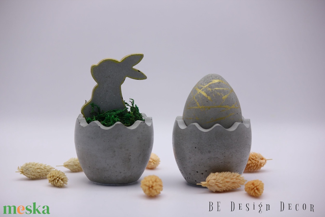 Natúr beton húsvéti dekoráció - ünnepi díszek, dekorációk - húsvéti díszek és dekorációk - húsvéti asztaldíszek - Meska.hu