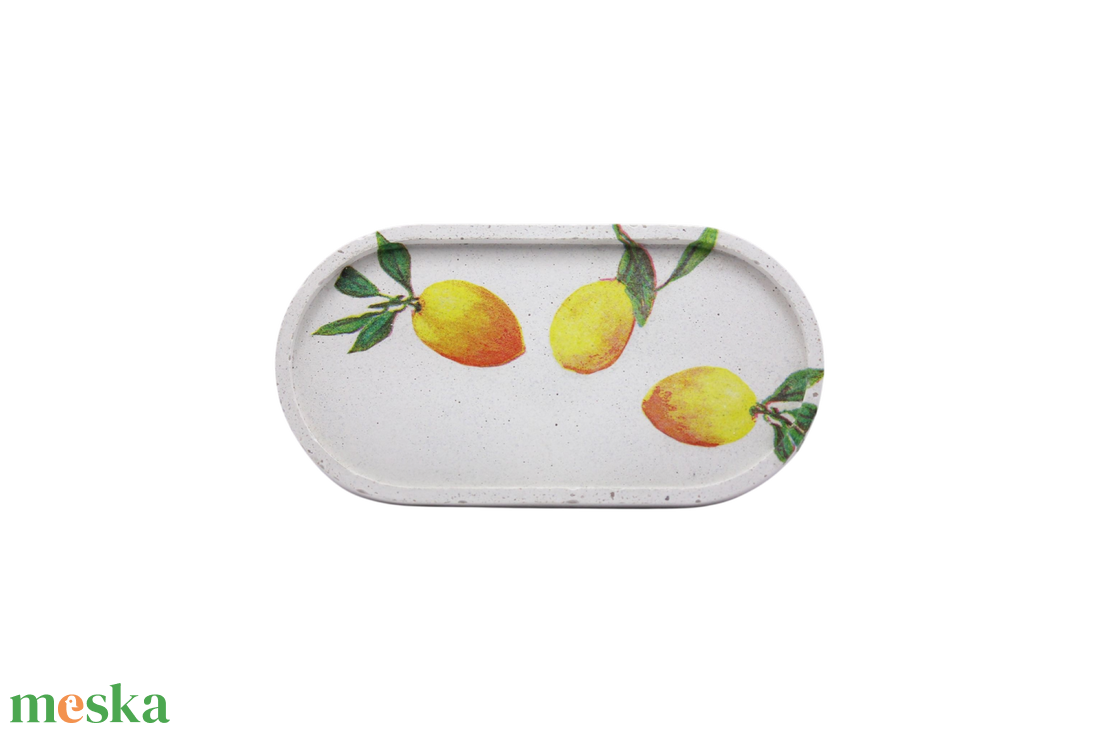 Fehér beton tálca kicsi Sicily kollekció - ékszer - ékszertartó - ékszertartó tál - Meska.hu