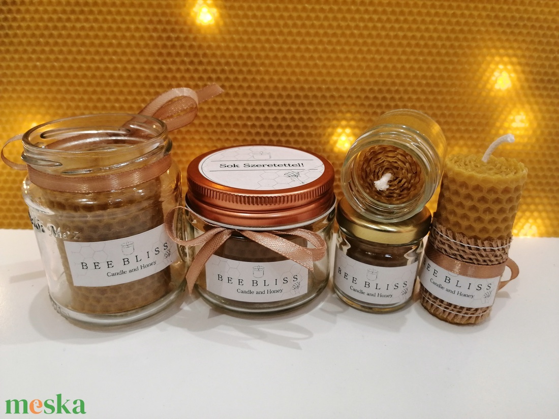 Méhviasz gyertya csomag üveges - otthon & életmód - gyertya, illat, aroma - gyertya - Meska.hu