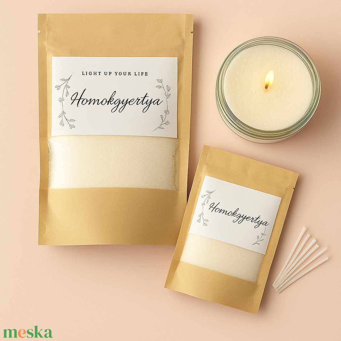Homokgyertya  - otthon & életmód - gyertya, illat, aroma - gyertya - Meska.hu