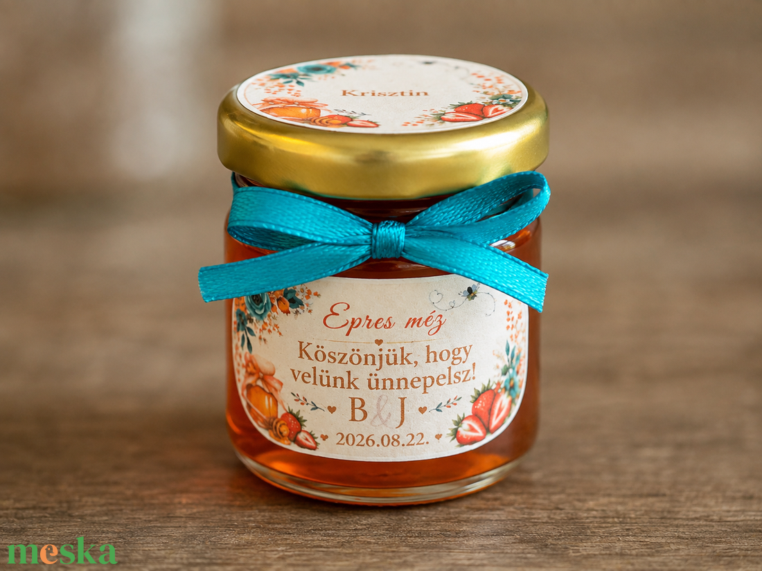 Ízesített Mézes Esküvői/ Céges Köszönetajándék/ Köszönőajándék/ Ajándék- 40 ml - esküvő - emlék & ajándék - köszönőajándék - Meska.hu