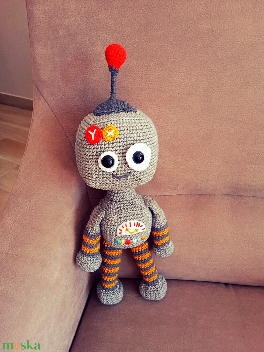 Horgolt robot - játék & sport - plüssállat & játékfigura - robot & gép - Meska.hu