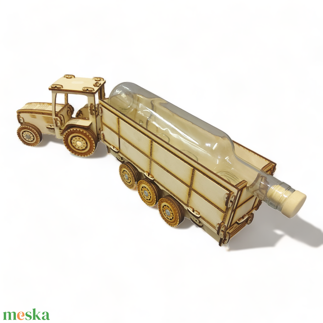 Traktor pálinkás pótkocsival 4 db pohárral 1 db 0,5 l pálinkás üveggel (Pálinka nélkül) - élelmiszer - alkoholos italok - Meska.hu
