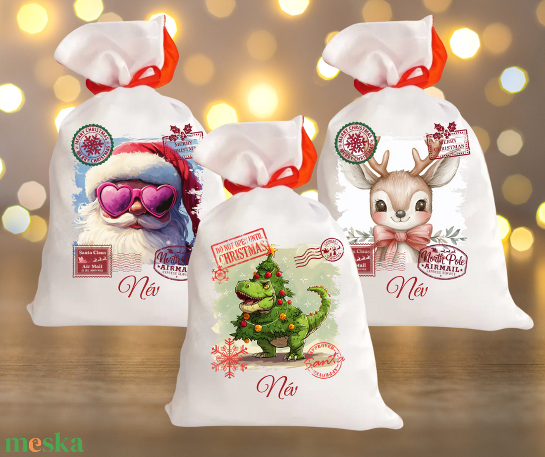 Egyedi mikulás zsákok - karácsony - mikulás - mikulás zsák - Meska.hu